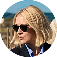 blonde woman wearing sunglasses